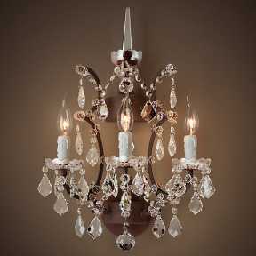 Бра BLS 30480 19th c Rococo iron and clear crystal